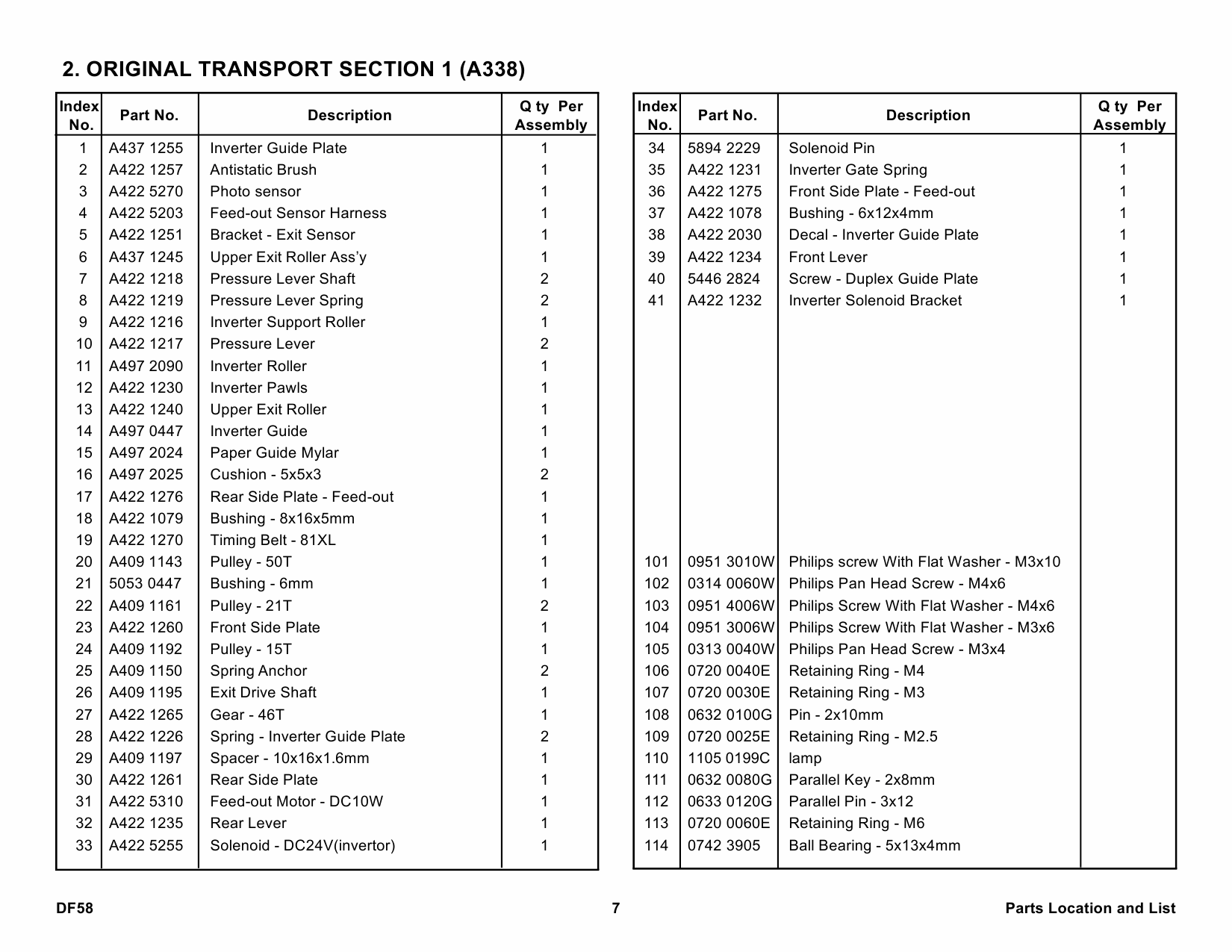 RICOH Options A338 DF58 Parts Catalog PDF download-2